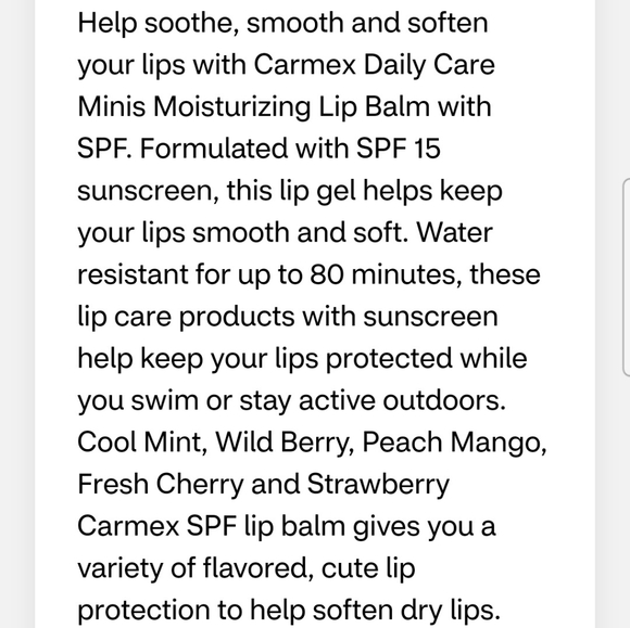 🔮3/$15 Carmex Daily Care Minis Lip Balm Tubes with SPF 15 - Picture 7 of 8
